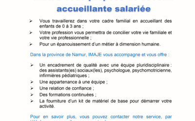 IMAJE vous propose de devenir accueillante