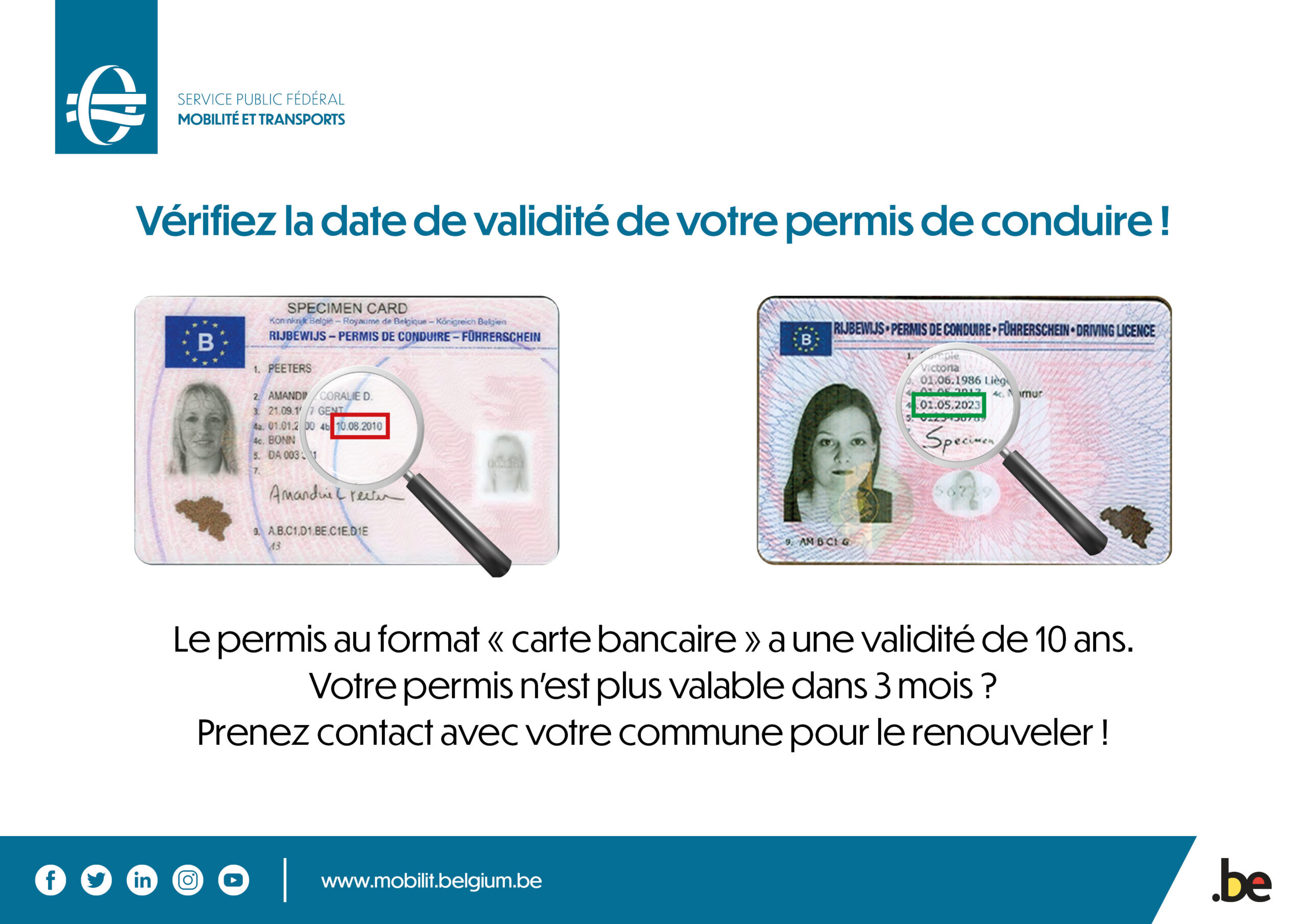 V rifiez la date de validit de votre permis de conduire ohey be
