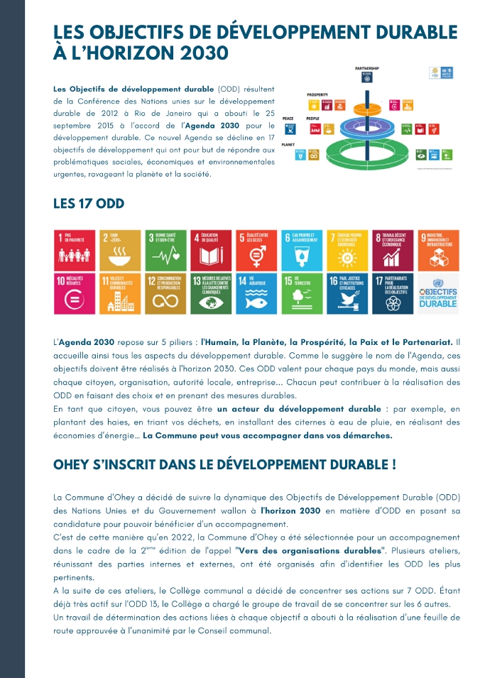 les objectifs de développement durable