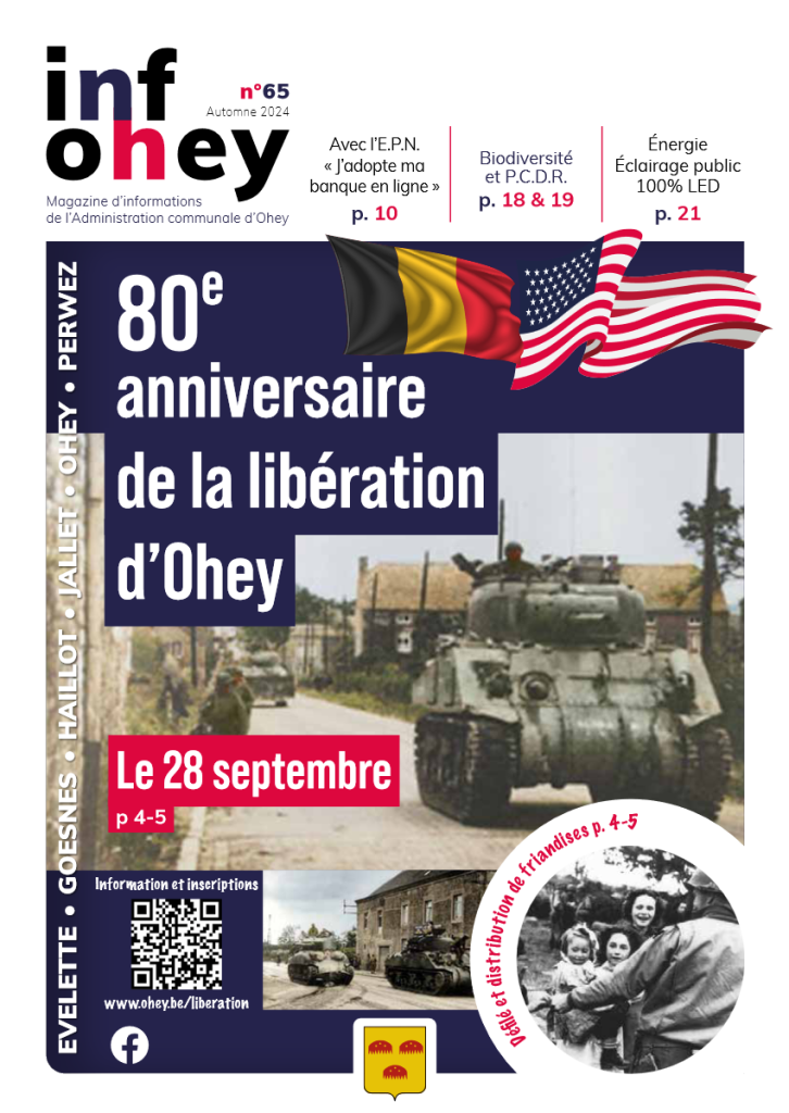 https://www.ohey.be/wp-content/uploads/2024/09/Magazine-Ohey-65-Automne-2024_WEB.pdf Couverture de notre bulletin communal n°65