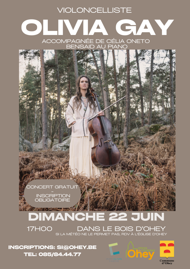 Annonce du concert du 22 juin dans les bois d'Ohey