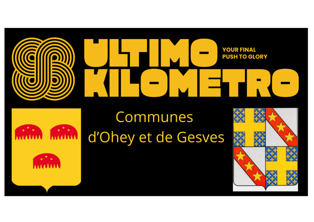 Logo de l'Ultimo kilometro avec les blasons d'Ohey et Gesves