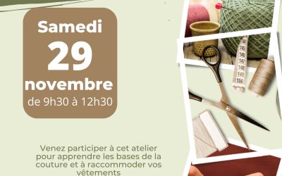 Ohey – Commune Zéro déchet – Atelier de couture le samedi 29/11 de 9h30 à 12h30