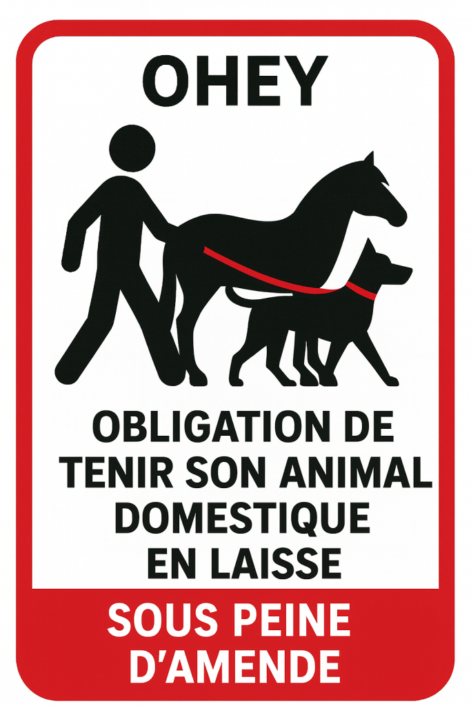 Obligation de tenir son animal domestique en laisse dans l'espace public