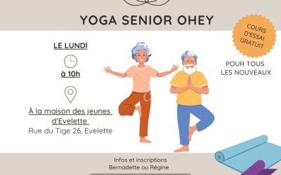 Cours de yoga à Ohey à destination des aînés (mais ouvert à toutes et tous)