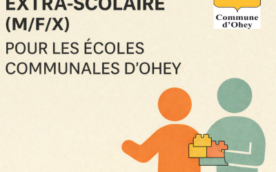 LA COMMUNE D’OHEY CONSTITUE UNE RÉSERVE DE RECRUTEMENT POUR DES FONCTIONS D’ACCUEILLANT-ES EXTRA-SCOLAIRE (M/F/X) POUR LES ÉCOLES COMMUNALES D’OHEY