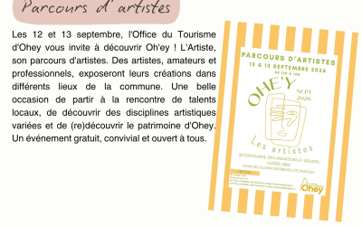 Parcours d’artistes organisé par l’Office du tourisme (12 & 13/09/2026)