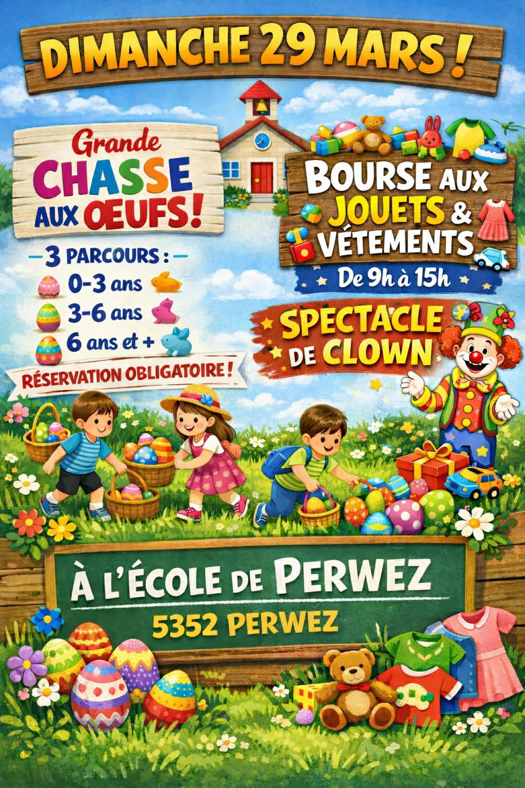 Chasse aux œufs école de Perwez