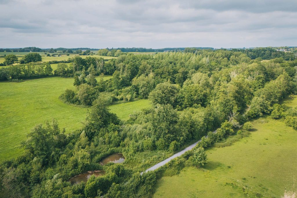 Vue aérienne d'un paysage condruzien