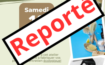 Attention ! Report de l&rsquo;Atelier de fabrication de produits d’entretien écologiques le samedi 18/04 de 9h30 à 12h00