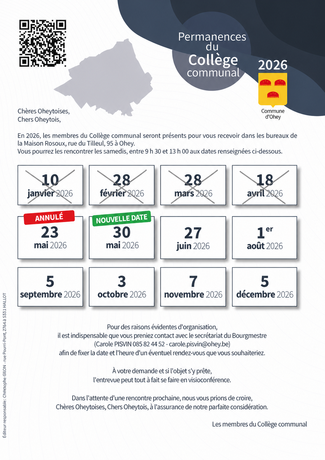 Report de la permanence