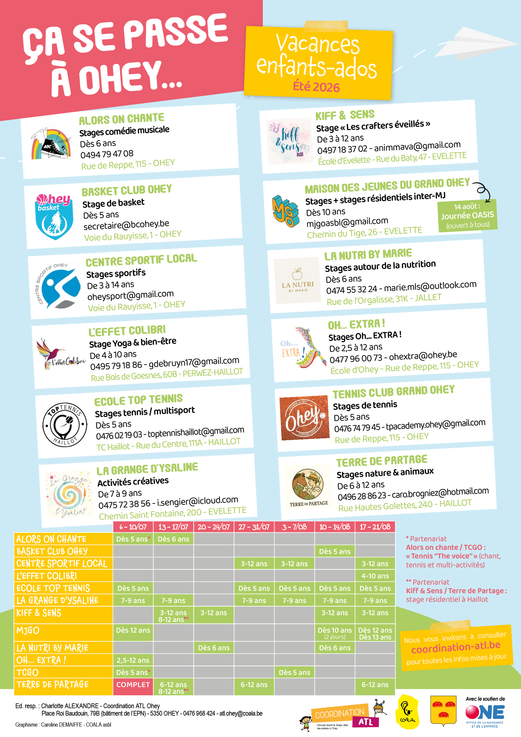 Programme ATL de l'été 2026