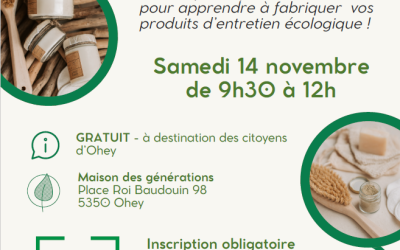 Atelier de fabrication de produits d&rsquo;entretien écologiques dans le cadre d&rsquo;actions Zéro déchet