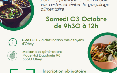 Atelier Cuisine dans le cadre d&rsquo;actions Zéro déchet