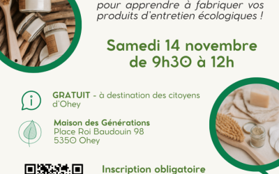 Atelier de fabrication de produits d’entretien écologiques dans le cadre d’actions Zéro déchet