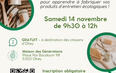 Atelier de fabrication de produits d&rsquo;entretien écologiques dans le cadre d&rsquo;actions Zéro déchet