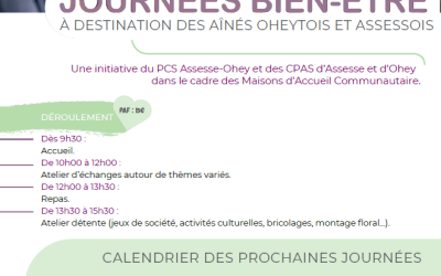 JOURNÉES BIEN-ÊTRE À DESTINATION DES AÎNÉS OHEYTOIS ET ASSESSOIS