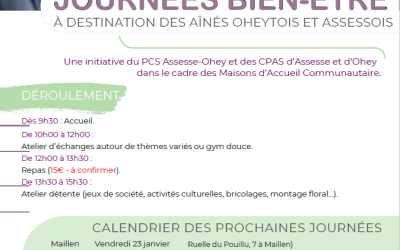 Journées bien-être À DESTINATION DES AÎNÉS OHEYTOIS ET ASSESSOIS (prochain r-v 23/01/2026)