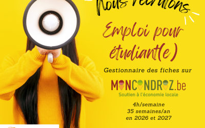 Offre d’emploi pour étudiant(e) – Gestionnaire des fiches sur MonCondroz.be