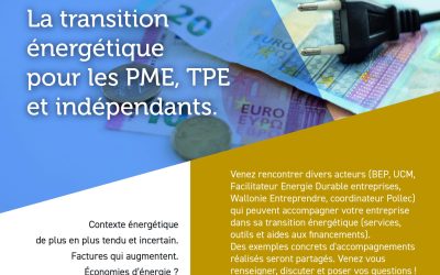 Transition énergétique pour les PME, TPE et indépendants (rendez-vous le 30/06)
