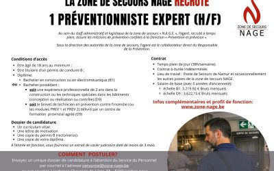 Zone de secours NAGE – Recrutement préventionniste Expert